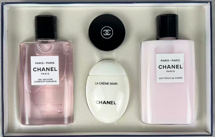 CHANEL GIFT SET-body lotion, Lip care, shower gel, hand cream
