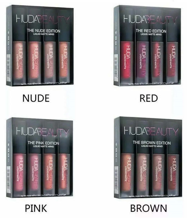 huda beauty lip gloss mini set