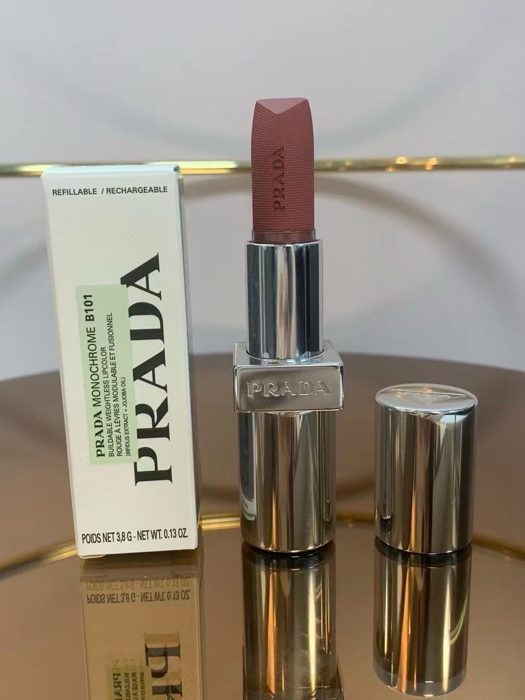Prada Beauty Monochrome Hyper Matte Lipstick Full Size 3.8G