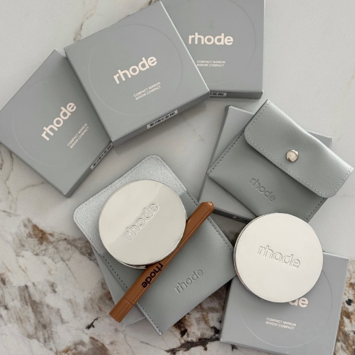 Rhode Portable Makeup Mirror, Flip-Top Makeup Remover Mirror